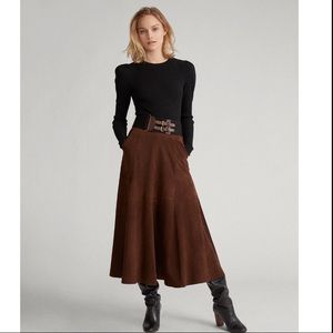 Lauren Ralph Lauren Midi Skirt in Empire Brown